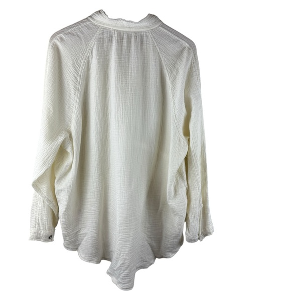 FREE PEOPLE We the Free Summer Daydream Frayed Button Down Shirt Small - Picture 8 of 13